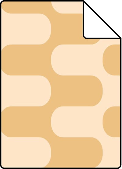 Proefstaal ESTAhome behang golvende lijnen geel en beige - 26.5 x 21 cm - 132140-S