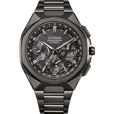 Citizen Attesa Satellite Wave GPS CC4105-69E Horloge - Titanium - Zwart - Ø 46 mm