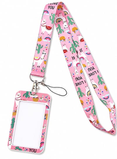 Travel Cords - Keycord met Badgehouder & Telefoonkoord – 3-in-1 Lanyard – Lama – Afneembare Pashouder – ID Kaarthouder – Telefoonkoord