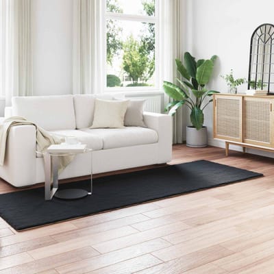 vidaXL - Antislip - vloerkleed - van - imitatie - konijnenbont - OLITE - Zwart