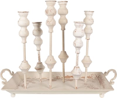 Clayre & Eef Kandelaar 55x26x43 cm Wit MDF