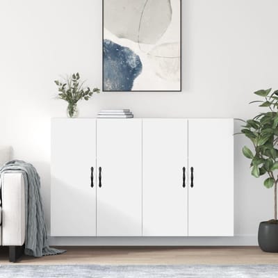 Wandkast set - Opbergkasten - Ruimte Besparen - Met deuren - 34 x 90 cm - Wit
