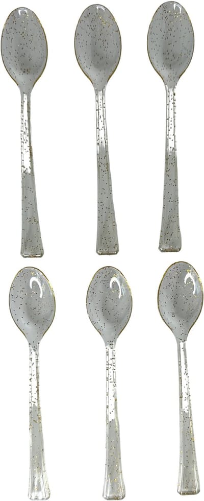 Amuselepels Plastic Goud – Set van 6 – Voor Kerst of Feest – 3BMT®