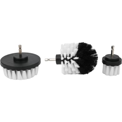 3-delige Boorborstelset Power Scrubber Reinigingsaccessoires Nylon voor Badkuip Tegel Toilet black