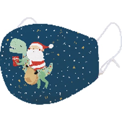 Mondkapje - what a mask! - kids kerst - santasaurus