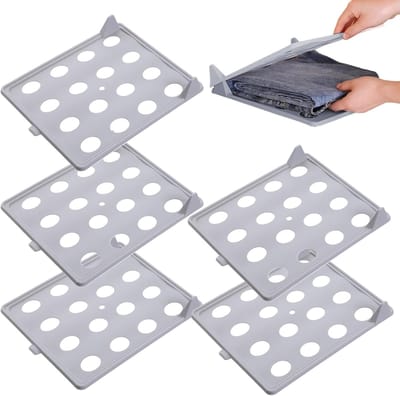 Kledingorganizer Set - Kast Verdelers - Garderobe Ordenen - Stapelbaar Ontwerp - 5 Delig - Grijs