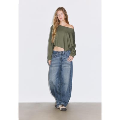 Stradivarius T-shirt met lange mouw  Kaki XS