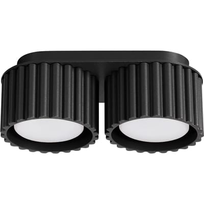 Sollux Lighting Plafondlamp Aura - Gx53 - zwart - aluminium - 21x10x8cm