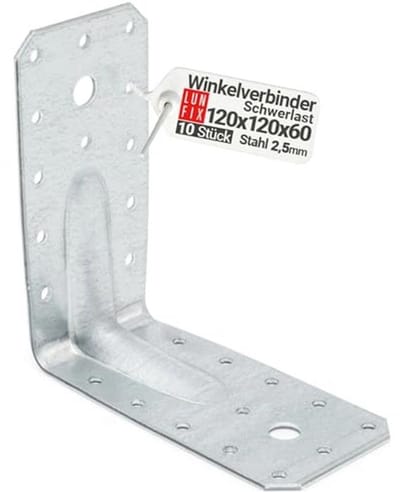 Heavy Duty Hoekverbindingen 120x120x60mm - Verzinkt Staal voor Duurzame Constructies