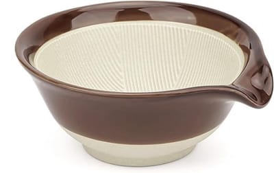 GTB® Scheerkom - Scheerkwast - Scheerkop - Baardscheermes met brede mond - 15x6cm - Bruin