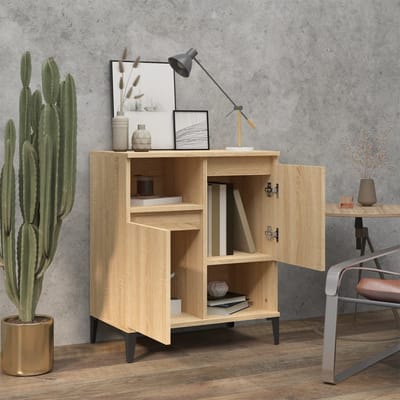 vidaXL - Dressoir - 60x35x70 - cm - bewerkt - hout - sonoma - eikenkleurig