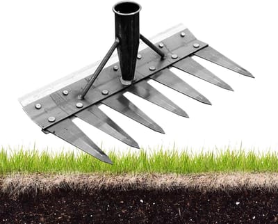 Metalen Hark - Tuingereedschap - Onkruid Verwijderen - Dubbelzijdig Ontwerp - 7 Tanden - Metaal
