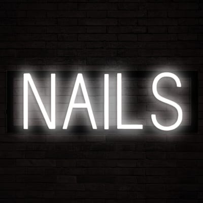 NAILS - Lichtreclame Neon LED bord verlicht | SpellBrite | 45,71 x 16 cm | 6 Dimstanden & 8 Lichtanimaties | Reclamebord neon verlichting
