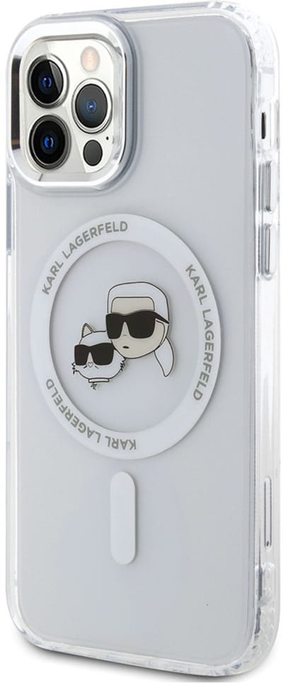 Karl Lagerfeld, Hoesje geschikt voor iPhone 12 / 12 Pro - IML K & CH Print MagSafe Compatibel, Transparant