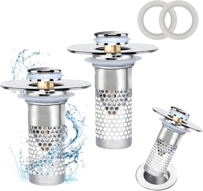 2 Stuks Universele Pop-Up Afvoerplug voor Wastafel en Douche - Eenvoudige Installatie
