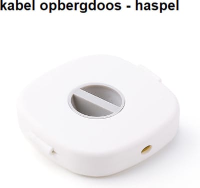 Kabel houder - draaibare opbergdoos, haspel, oortjeskabel winder - wit