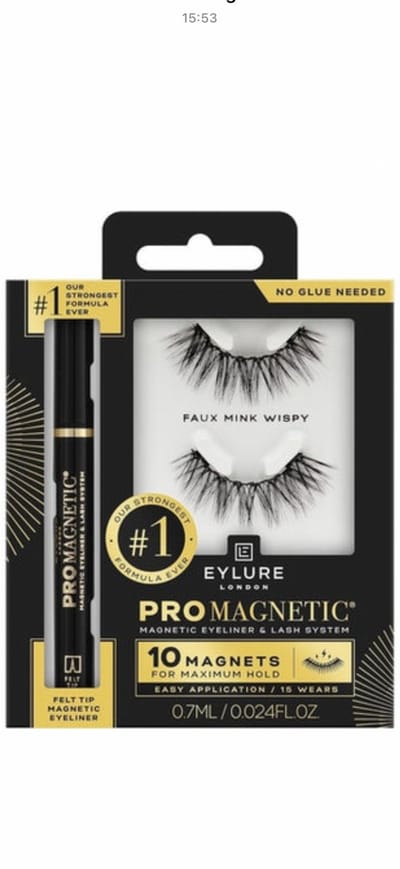 EYLURE LUXE PRO MAGNETIC 10 MAGNETS WISPY FALSE LASHES BLACK 1 PAIR