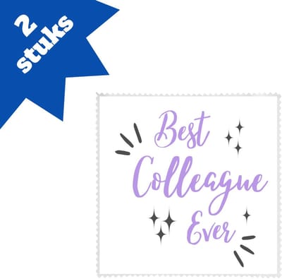 Akyol - best colleague ever brillendoekjes - Collega - een collega - werk - afscheidscadeau - verjaardagscadeau - kado - 17,8 bij 17,8 cm - 2 stuks