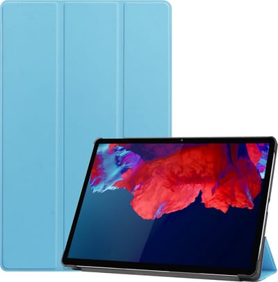 Hoesje Geschikt voor Lenovo Tab P11 - Dun & Stevig - Trifold Bookcase - Hard Cover - Hardcover Book Case - Tablet Hoes - Lichtblauw