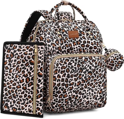 Luierrugzak met kussen - Babytas - Reizen met baby - 16 Georganiseerde Vakken - 35 Liter - Cheetah