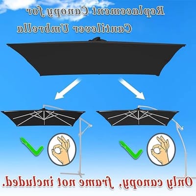 Parasolhoes Vervanging - Reserve Afdekking - Terras Beschermen - Dubbel Laags Ontwerp - 3 x 3 m - Groen