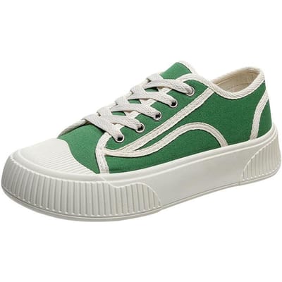 Chaussures en toile à plateforme pour enfants, nouvelles chaussures simples décontractées rétro de printemps et d'automne, chaussures polyvalentes en biscuit pour étudiants de style Hong Kong 41 vert