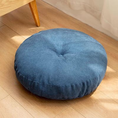 Ronde Zitkussens - Stoelkussens Bankkussens - Comfortabel Zitten - Extra Dikke Vulling - 42 x 42 cm - Blauw