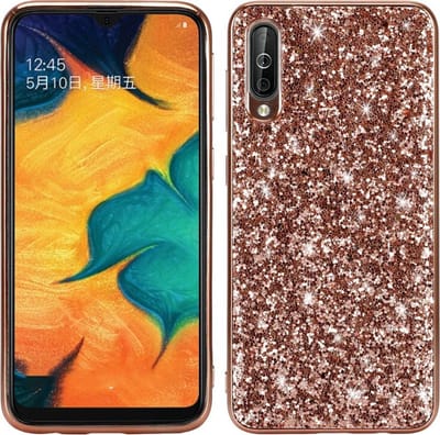 Coverup Glitter Back Cover - Geschikt voor Samsung Galaxy A50 / A30s Hoesje - Rose Gold