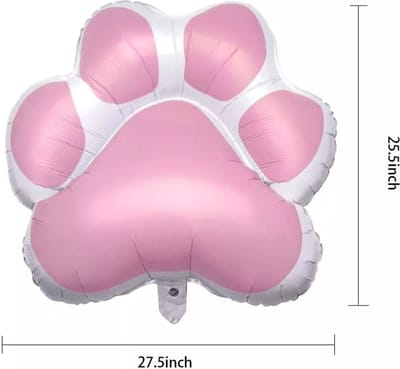 Honden folie ballon Paw roze wit - hond - ballon - huisdier - honden poot - folie - decoratie - huisdier - hond - dog - kat