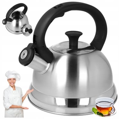 Merkloze RVS Waterkoker met Fluitje - 2,5L - Gas & Inductie