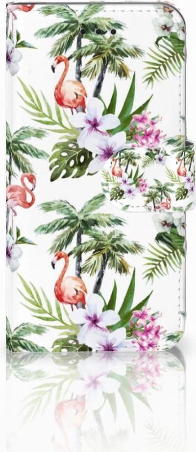Apple iPhone X | Xs Telefoonhoesje met Pasjes Flamingo Palms