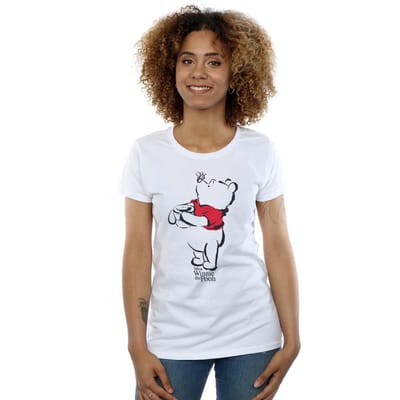 Disney Dames/Dames Winnie De Poeh Tekening Katoenen T-Shirt (Wit)