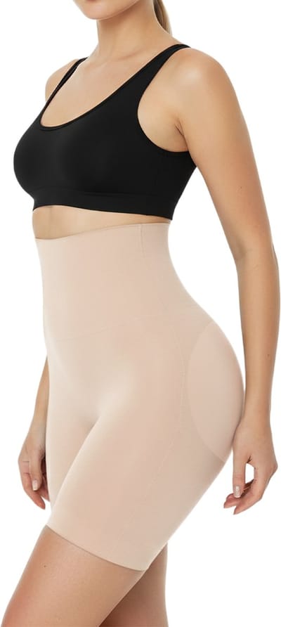 High waist naadloos broekje met vulling - Maat M - Beige - Corrigerend broekje - Billen lift broekje - Shapewear - broekje voor onder jurk - Corrigerend ondergoed - Shaping broek naadloos - dames ondergoed - tegen hip dips - tummy control - Shapetape