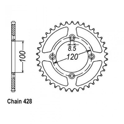 Couronne de transmission Sifam pour Moto Yamaha 85 YZ grandes roues 2002 à 2018 Neuf