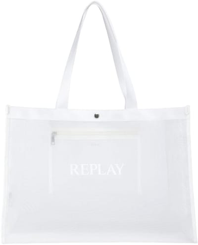 REPLAY schoudertas Tote Bag Dirty White wit