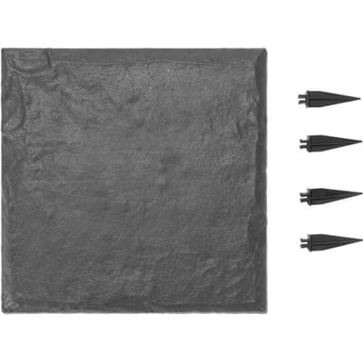 VEVOR Stepping Stones Garden, 4 stuks, 395x395 mm, decoratieve bestratingsplaat met grondpennen, kunststof bestratingsstenen, steenplaat van PC+ABS-hars, steenlook voor gazon, terraslandschap, grijs