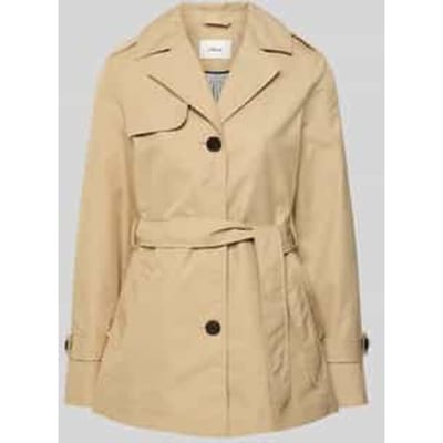 Regular fit Trenchcoat van Katoenmix