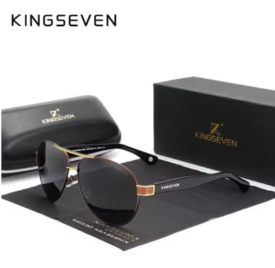 KINGSEVEN Zonnebril 7777 - Bruin-Grijs – Heren - Vrouwen - Gepolariseerd - UV400 - Piloot