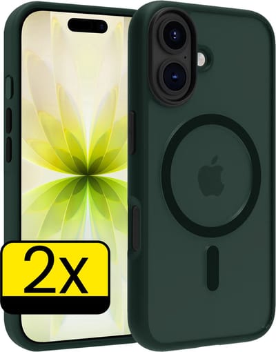 Hoesje - 2 Stuks - Geschikt voor Apple iPhone 17 - Magsafe Compatible - Sterk & Shockproof - Back Cover - Shock Proof Case - Telefoon Hoes - Telefoonhoesjes - Donkergroen