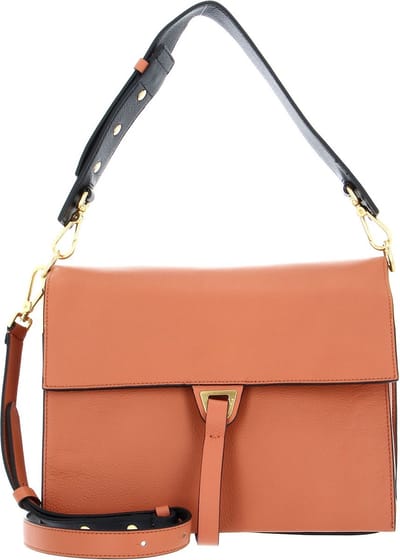COCCINELLE Leren Handtas Schoudertas Louise Handbag Chestnut / Noir Bruine