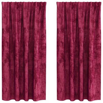 vidaXL Velvet Gordijnen 2 st Wijnrood 175 x 140 cm Fluweel
