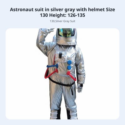 Astronautenpak Prestatie Rekwisiet Volledig Volledig Astronautenpak Ruimtepak Kostuum Voorste Sluiting Ruimtevaarder Jumpsuit gray