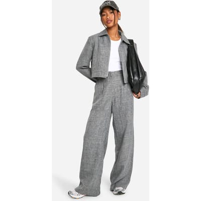 boohoo Dames Extreem wijde pijpen op maat gemaakte broek | Slate Grey | Maat: 12