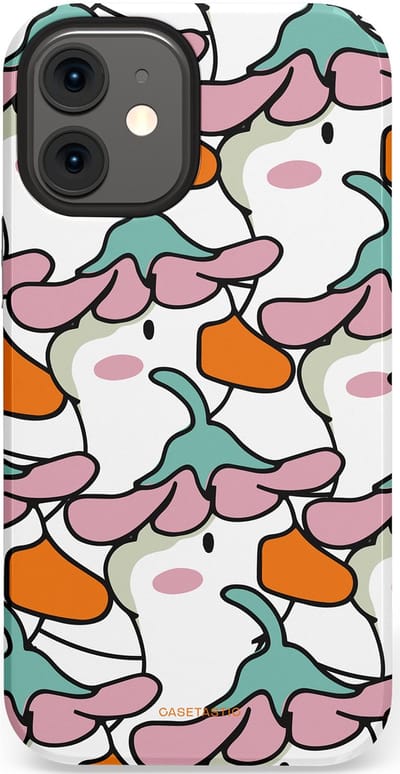 Casetastic Hoesje Geschikt voor Apple iPhone 12 Mini - Stijlvolle Beschermende Duo-layer Case - Bloempjeshoed
