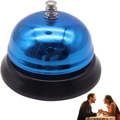 Tafel Service Bel - Receptie Bel - Klantenservice Oproep - Draagbaar Ontwerp - 85 mm Diameter - Blauw