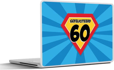 Laptop sticker - 17.3 inch - Verjaardag - 60 jaar - Cape - 40x30cm - Laptopstickers - Laptop skin - Cover