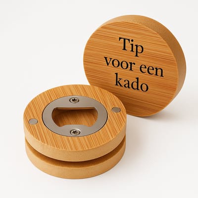 Houten Flessenopener - Laser gegraveerd - Gepersonaliseerd - Cadeau of bruiloft