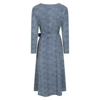 Mountain Warehouse Dames/Dames Santorini gestippelde midi-jurk met lange mouwen (Donkerblauw)