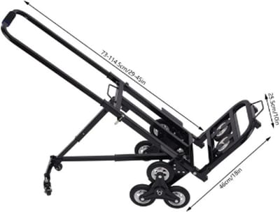 Opvouwbare trapkar met 10 wielen en hoogteverstelling – 150 kg draagvermogen, transportkar.