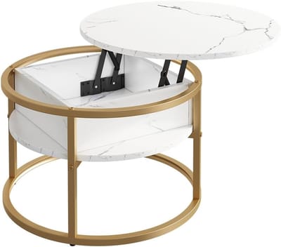 Salontafel - Bijzettafel - Woonkamer Meubel - Modern Design - 57 x 57 cm - Wit marmer